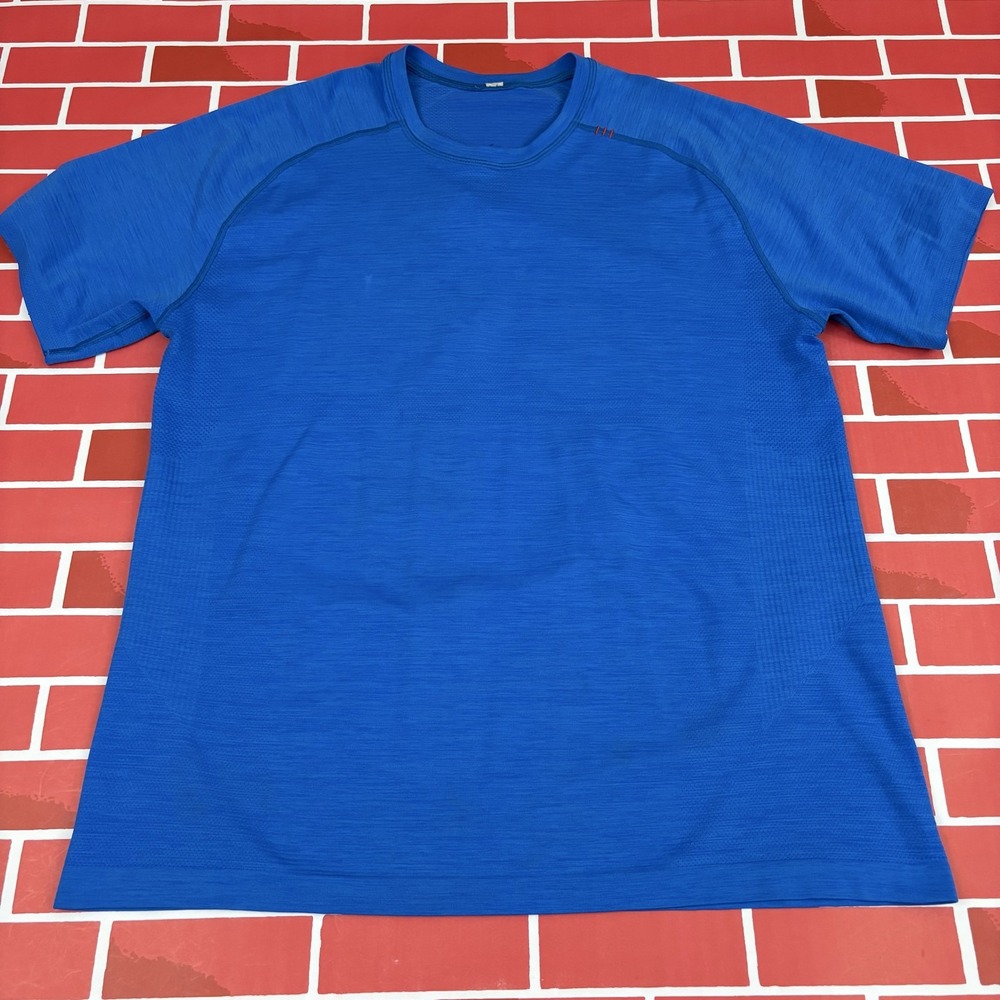 Lululemon T Shirt You Can't Score Without Goals Men's Blue Athletic Size M